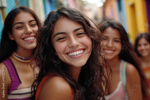 Group of Happy Young Women Smiling Outdoors