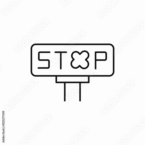 stop banner icon sign vector