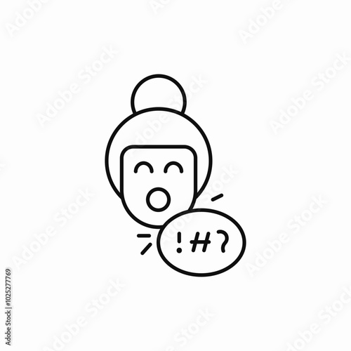 woman swear icon sign vector