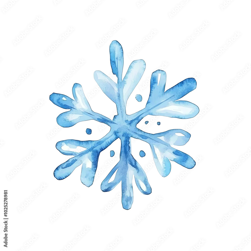 Snowflake illustration, white isolate background. transparent background