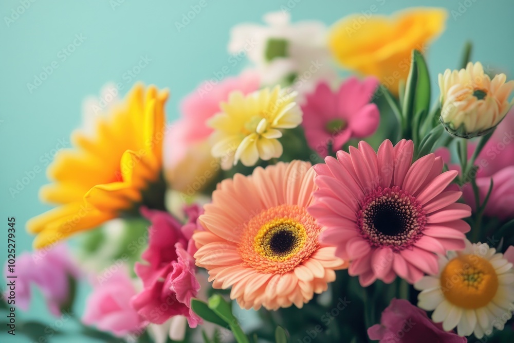 Colorful Bouquet of Fresh Flowers in Soft Focus Colorful Bouquet of Fresh Flowers in Soft Focus