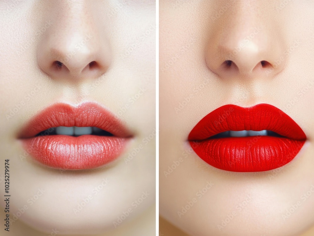 Obraz premium the most beautiful woman lips, plump and big, that have filler