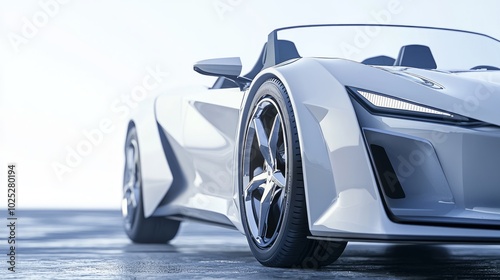 Futuristic Electric Roadster Concept Car - Ultra-Detailed 3D Render Illustration with Innovative Interior Design and Cutting-Edge Aerodynamics