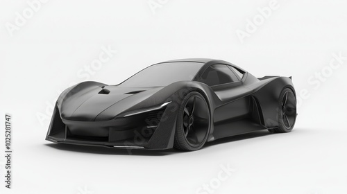 Futuristic Electric Supercar Concept with Aggressive Body Design and Streamlined Silhouette - 3D Render Illustration