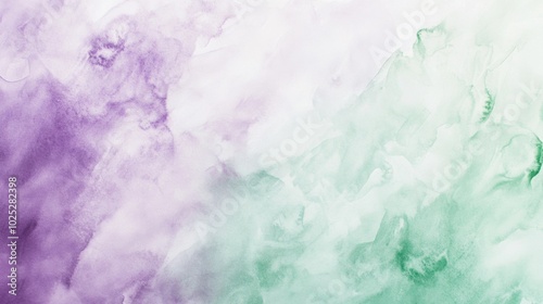 watercolor wash texture in soothing Lavender and Mint hues, with soft, flowing gradients blending together