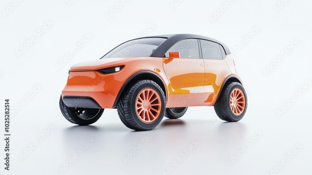 Fototapeta premium Futuristic Electric SUV Concept Car with Playful Design for Urban Adventures - 3D Render Illustration