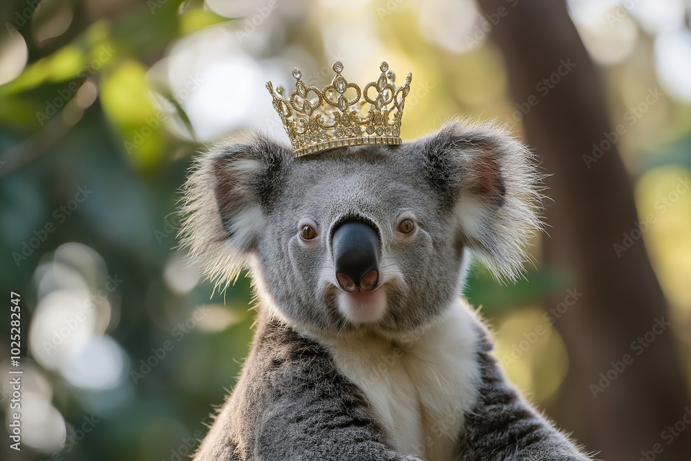 Obraz premium A Koala Wearing a Crown