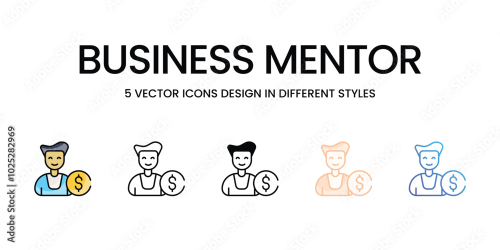 Business Mentor vector icons set ready to use stock illustration Business Mentor vector icons set ready to use stock illustration