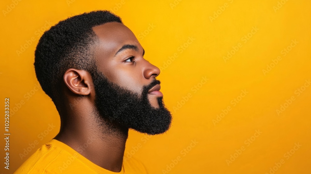 Obraz premium face of African-American man with beard generative ai