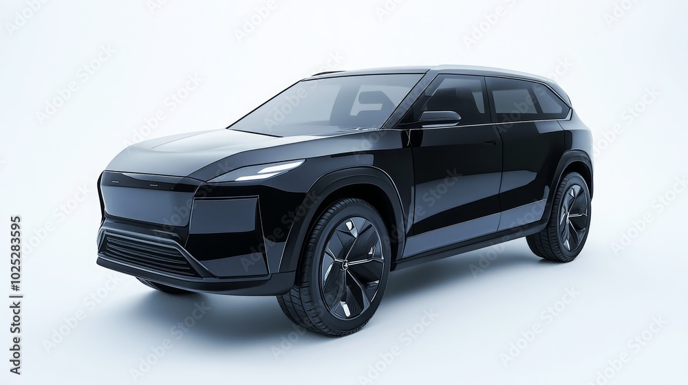 Obraz premium Futuristic Electric SUV Concept Design with Advanced Safety Features for Families - Ultra-Detailed 3D Render Illustration