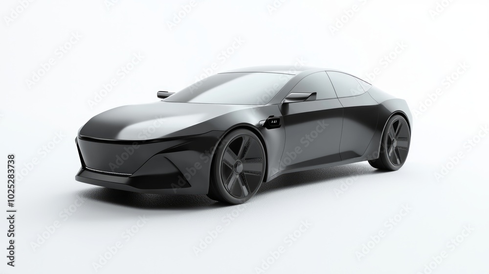Futuristic EV Concept Car Design - Elegant Minimalist 3D Render Illustration Futuristic EV Concept Car Design - Elegant Minimalist 3D Render Illustration