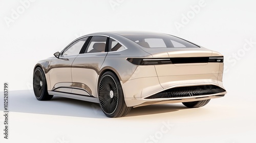 Futuristic EV Concept Car: Luxurious Electric Sedan with Refined Body Design and Intricate Detailing