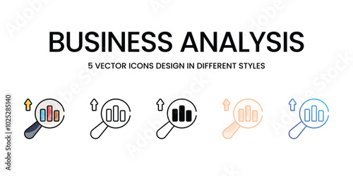 Business Analysis vector icons set ready to use stock illustration