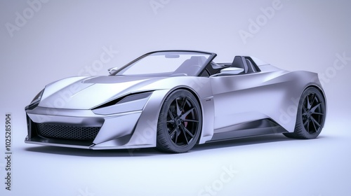 Futuristic EV Concept Car Design - Ultra-Detailed 3D Render of Dynamic Electric Roadster with Lightweight Body and Aggressive Stance for High-Speed Driving