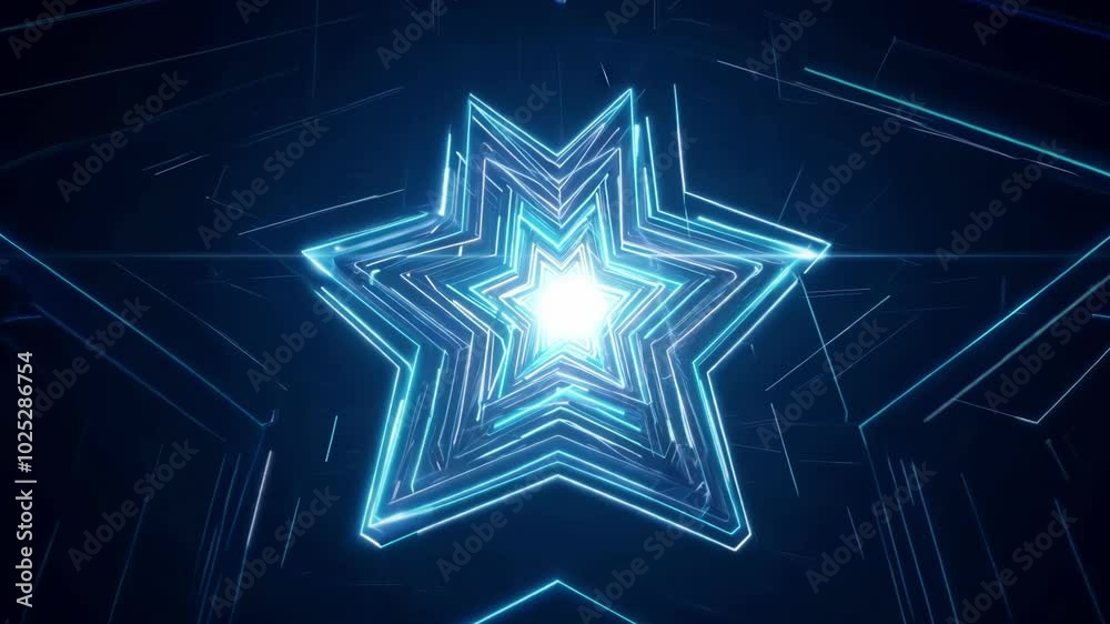 A glowing, futuristic blue star pulsates with energy, creating a mesmerizing visual effect. Abstract and technological design, perfect for modern and digital-themed content. A glowing, futuristic blue star pulsates with energy, creating a mesmerizing visual effect. Abstract and technological design, perfect for modern and digital-themed content.
