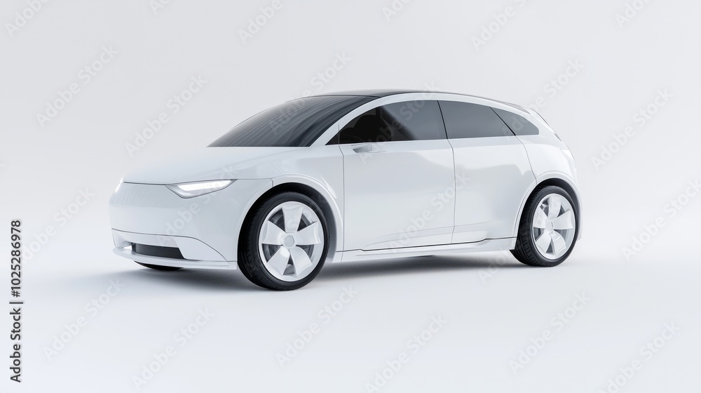 Futuristic Electric Hatchback Concept Car 3D Render with Innovative Features for Young Urban Drivers