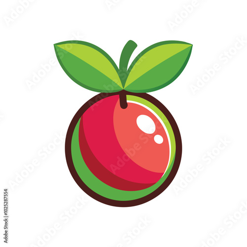 vector illustration Camu-camu isolated on white background.