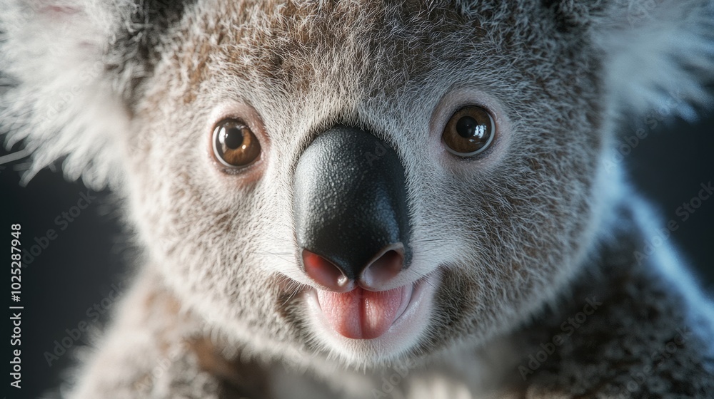 Obraz premium Koala, making a funny face, tongue out, generative ai