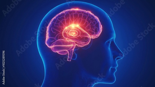 Medical images of the pineal gland in the human brain photo