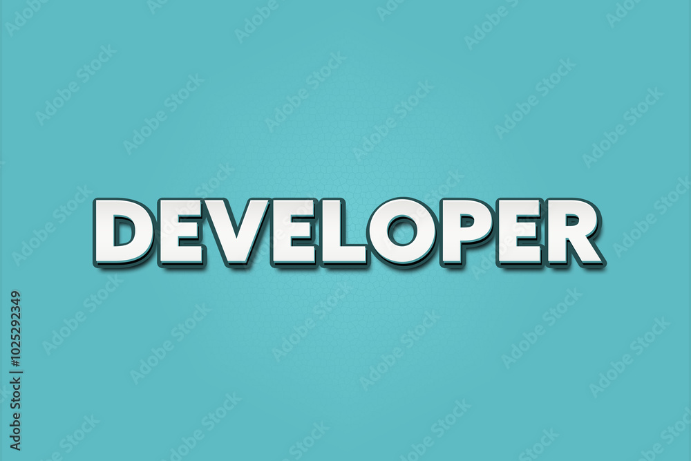 Developer. A Illustration with white text isolated on light green background. Developer. A Illustration with white text isolated on light green background.