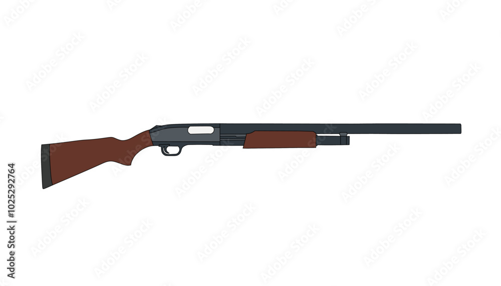 Vector illustration of legendary shotgun firearm Vector illustration of legendary shotgun firearm