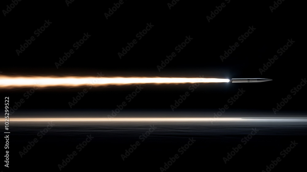 missile exiting the atmosphere on black background missile exiting the atmosphere on black background
