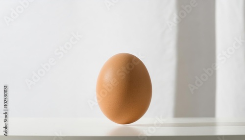 A farm fresh egg on a white background. AI Generated image