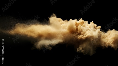 space dust exploding on a black background