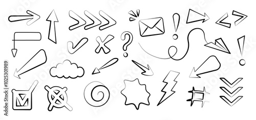 set of arrows in balloon format with fun symbols and different sizes, all in vector and also without background (PNG). See more on our profile