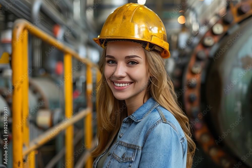 Portrait of a Smiling Female Nuclear Engineer in a Power Plant: The Essence of Radiant Resilience Portrait of a Smiling Female Nuclear Engineer in a Power Plant: The Essence of Radiant Resilience