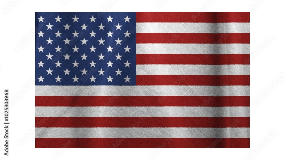 The United States of America (USA) national flag isolated on white background. The United States of America (USA) national flag isolated on white background.