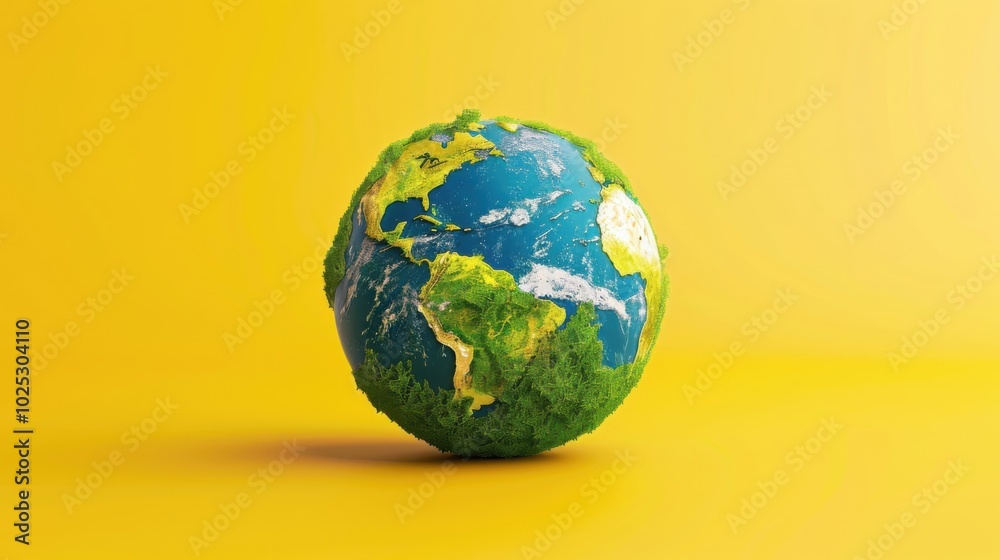 Globe and Plants: A Symbol of Global Unity and Nature's Love on the Ground Globe and Plants: A Symbol of Global Unity and Nature's Love on the Ground