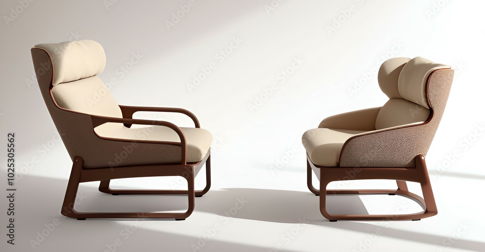 Naklejka premium two armchairs in minimalist setup