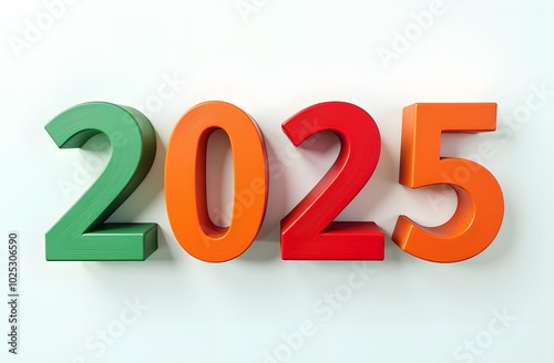 The vibrant wooden numbers representing 2025 stand out against a plain background, evoking anticipation for the new year and fresh opportunities ahead