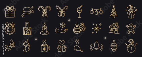 
Collection of Christmas and New Year icons in golden Sets in vector
See more on our profile