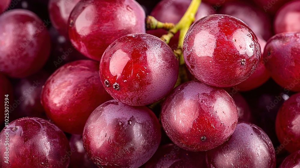 A close-up of fresh, ripe red grapes, showcasing their plump, juicy appearance and vibrant color, ideal for healthy snacks and desserts. A close-up of fresh, ripe red grapes, showcasing their plump, juicy appearance and vibrant color, ideal for healthy snacks and desserts.