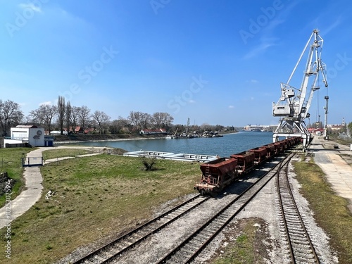 port on the river Danube in the town of Komárno photo