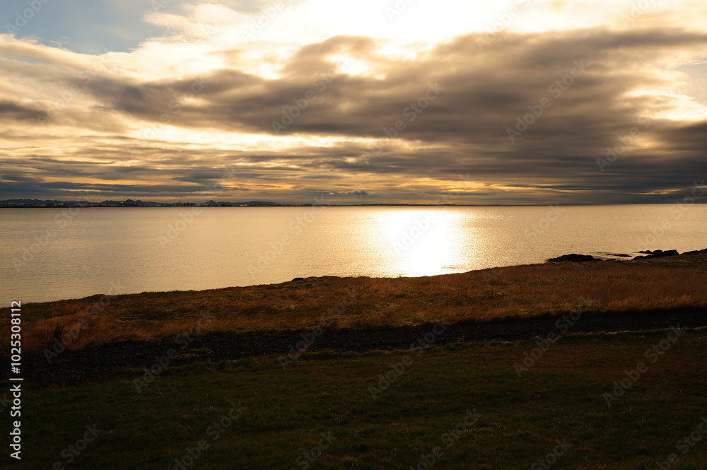 A view across the fjord from Grundarhverfi to Reykjavik, Iceland A view across the fjord from Grundarhverfi to Reykjavik, Iceland