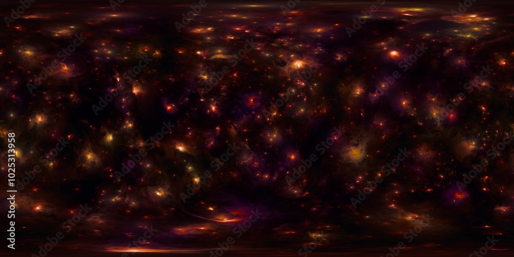 Naklejka premium Hyper-Realistic 12K HDRi Skybox of Space Nebula and Stars in 360 Panorama for Cinematic VFX and Game Assets