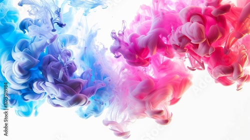 High-definition image of ink in water, color diffusion, frozen moment,