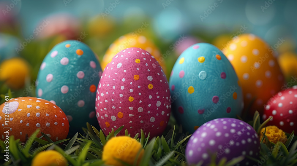 easter eggs in the grass easter eggs in the grass