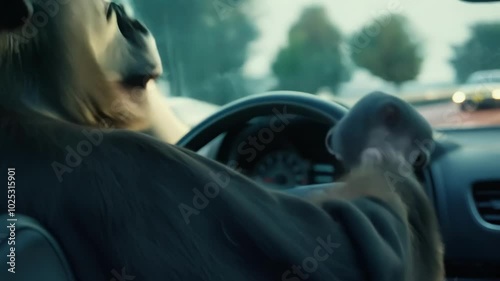 A close-up of a driver focusing on the road while steering a car, representing safety and responsibility during a night drive. The scene emphasizes concentration and awareness.