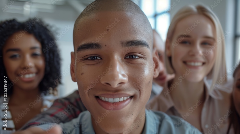 Cheerful team portrait showcasing collaboration in a marketing or digital environment, highlighting diversity and positive workplace atmosphere for promotional purposes