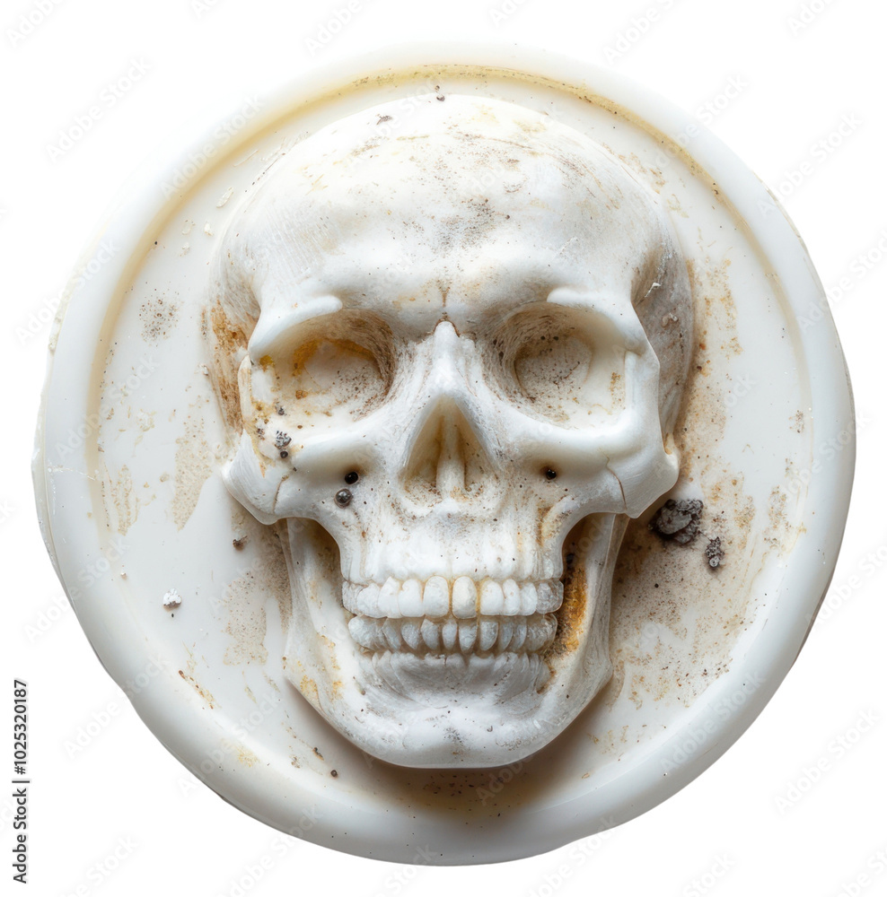 Naklejka premium PNG Seal Wax Stamp skull art representation accessories.