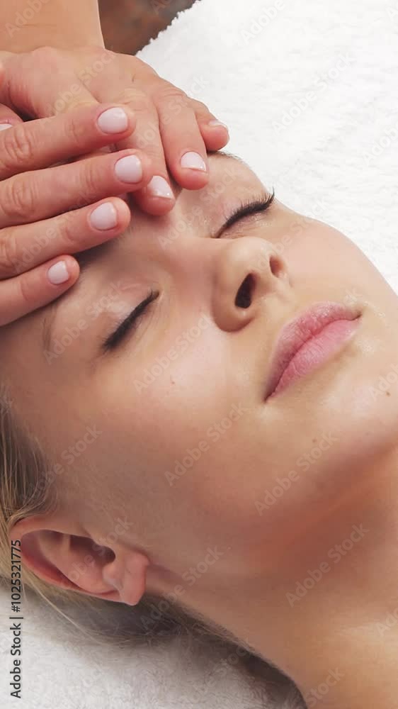 Woman is getting massage treatment from the therapist. Massaging procedure in spa. Healthcare, relaxation, rejuvenation and wellness concept. Woman is getting massage treatment from the therapist. Massaging procedure in spa. Healthcare, relaxation, rejuvenation and wellness concept.