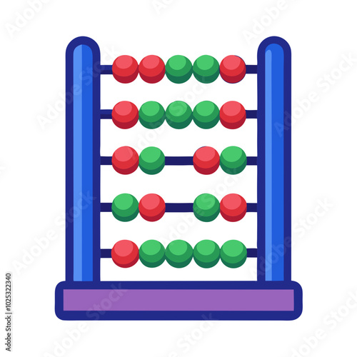 Colorful Abacus: A vibrant illustration of an abacus, a classic learning tool for math education. The abacus features colorful beads on a wooden frame.