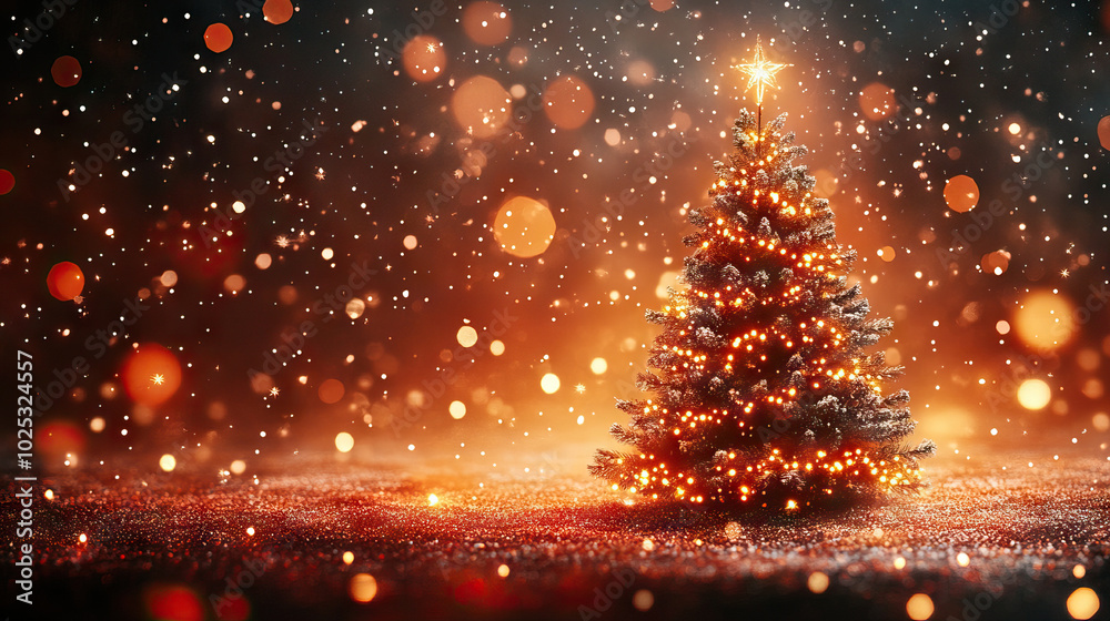 Naklejka premium Luxurious Christmas Magic With a Twinkling Tree