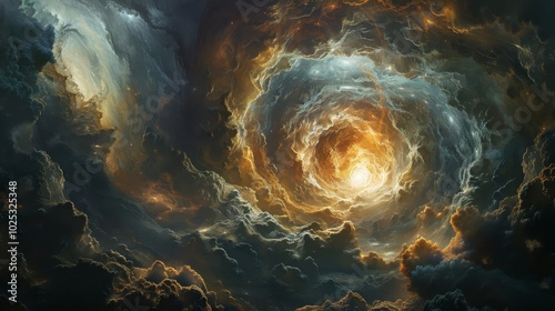 Book open swirling vortex dreamy ambiance ethereal clouds mystical and enchanting