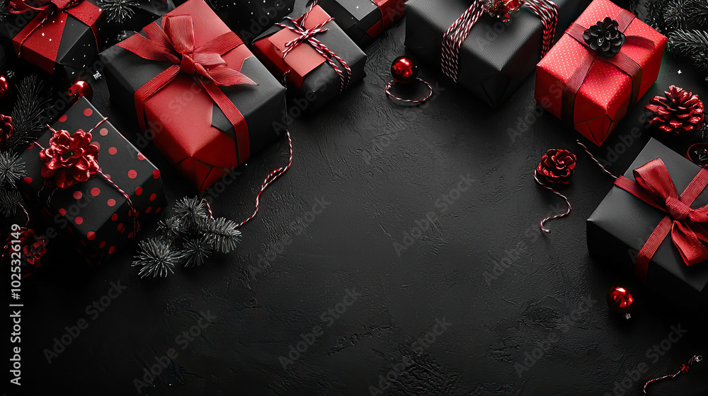 Naklejka premium Elegant Black Friday Background With Festive Decor