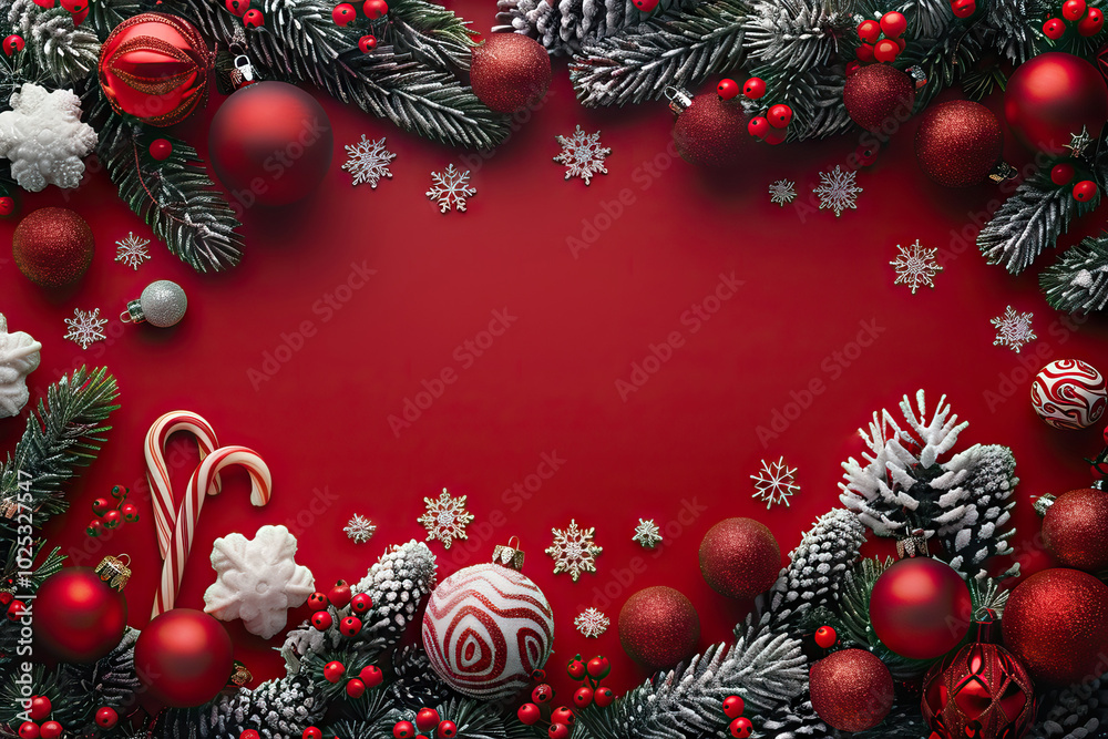 Joyful Red Christmas Celebration Poster